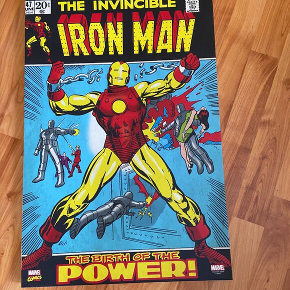 Set of 2 Vintage look Marvel Comics IRONMAN and SPIDERMAN wall art - Picture 2 of 9